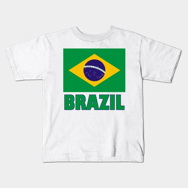 The Pride of Brazil - Brazilian Flag Design Kids T-Shirt by Naves